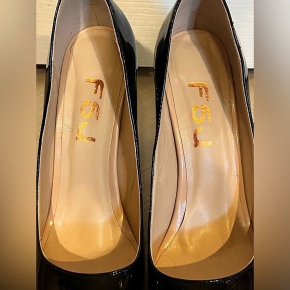 FSJ Women Bridal Pointed Toe Chunky High Heel Crystal Pumps Slip on Wedding Thic - Picture 9 of 12